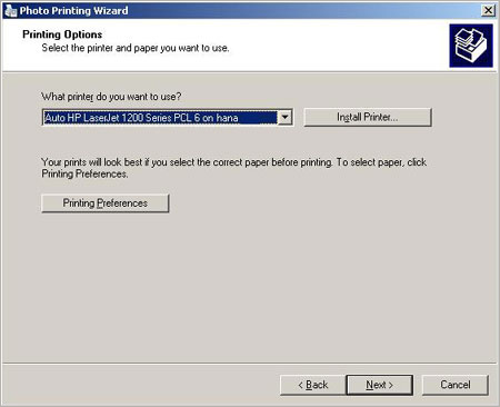 Printing Options