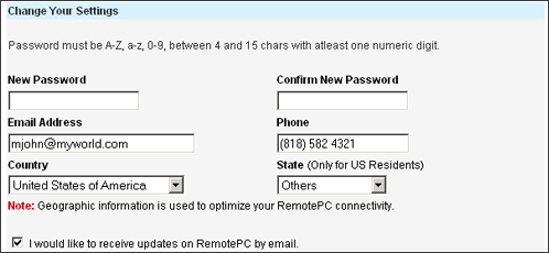 Change Settings