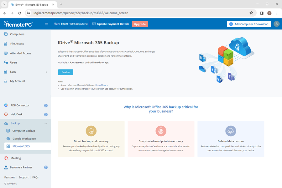 Copia de seguridad de Microsoft Office 365
