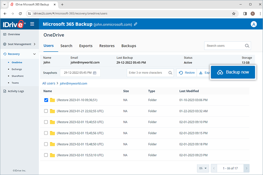 Copia de seguridad de Microsoft Office 365