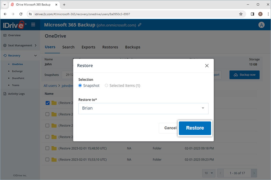 Copia de seguridad de Microsoft Office 365