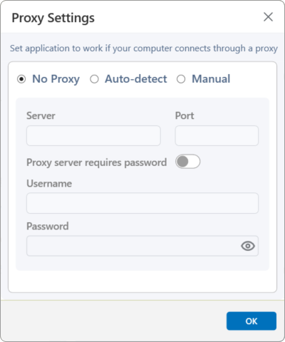 Configuración del proxy