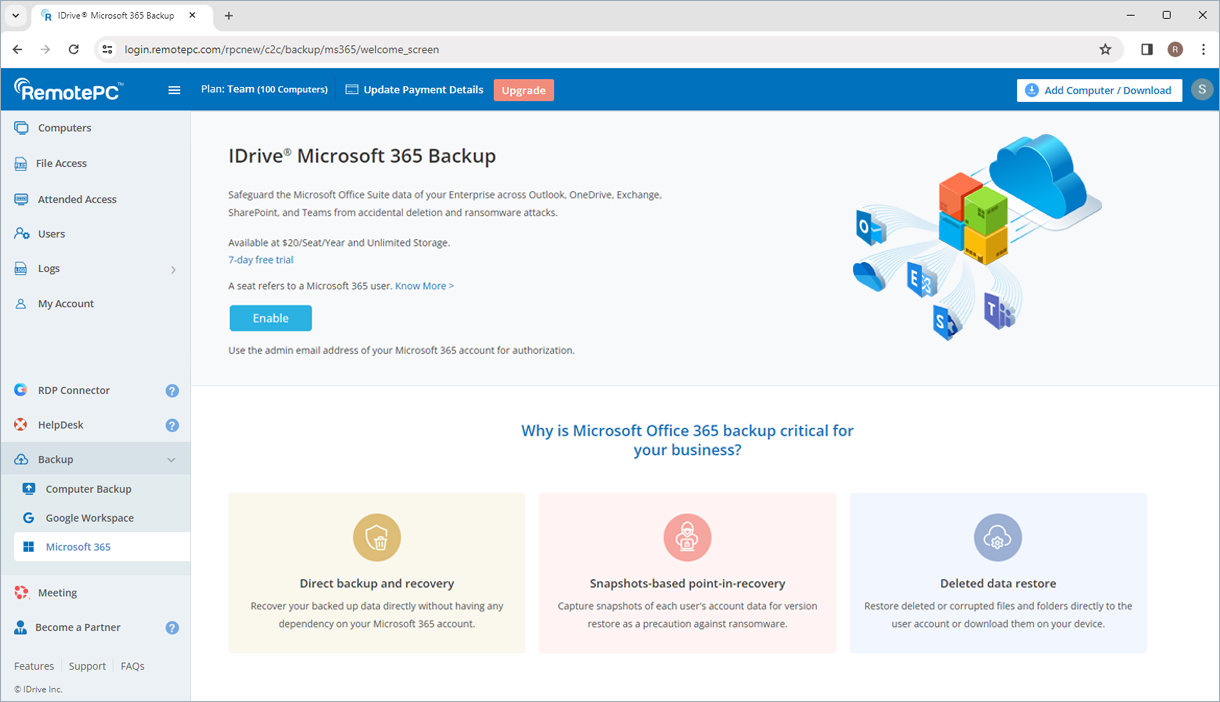 Microsoft Office 365のバックアップ