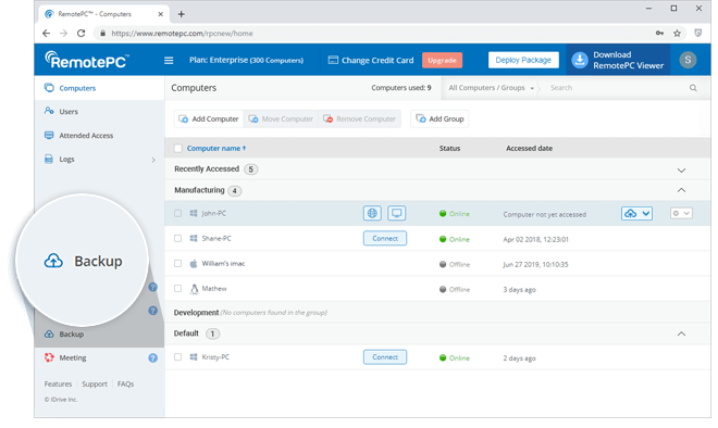 RemotePC™ - Endpoint cloud backup