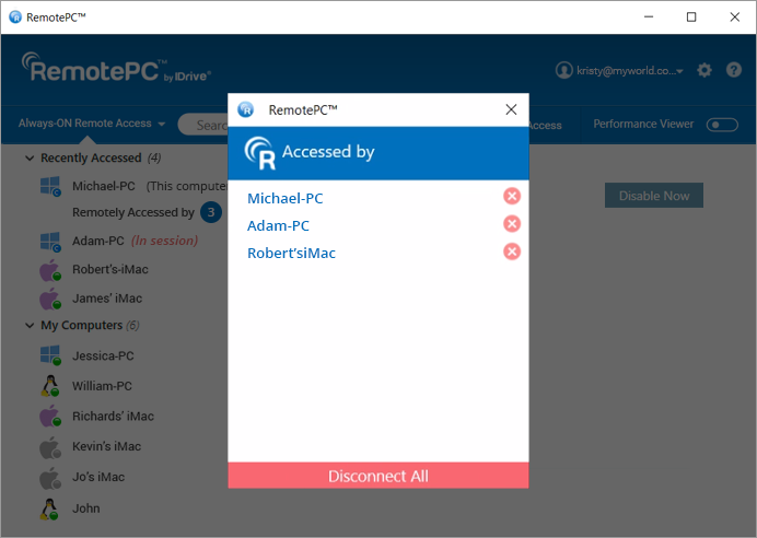 Connect to active session